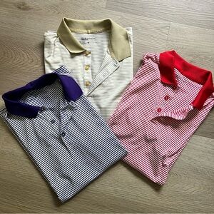 SET OF 3 Nike Golf Striped Dri-fit Polo Shirts